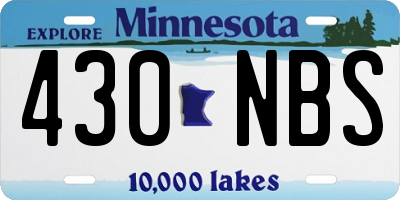 MN license plate 430NBS