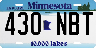 MN license plate 430NBT