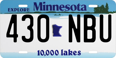 MN license plate 430NBU