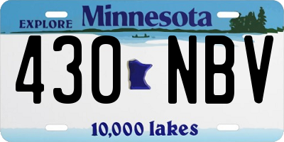 MN license plate 430NBV
