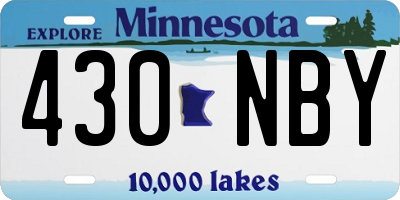 MN license plate 430NBY