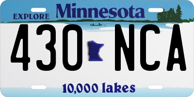 MN license plate 430NCA
