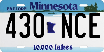 MN license plate 430NCE
