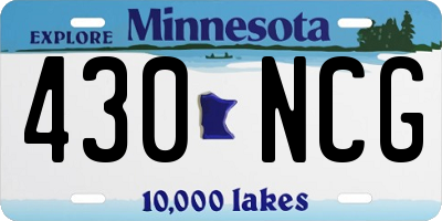 MN license plate 430NCG