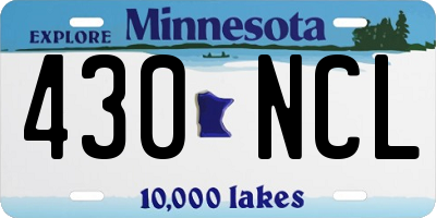 MN license plate 430NCL