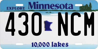 MN license plate 430NCM