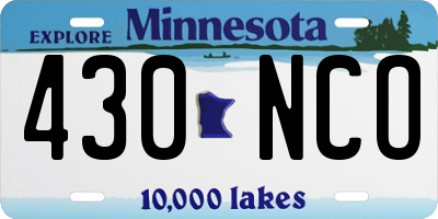 MN license plate 430NCO