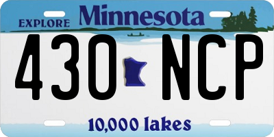 MN license plate 430NCP