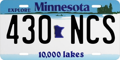 MN license plate 430NCS