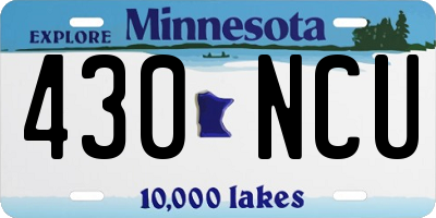 MN license plate 430NCU
