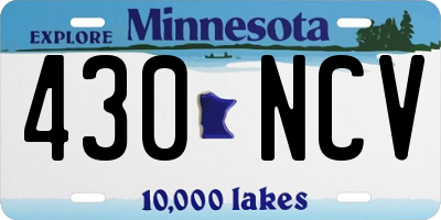 MN license plate 430NCV