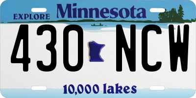 MN license plate 430NCW