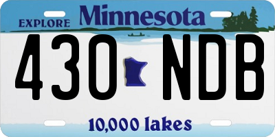 MN license plate 430NDB