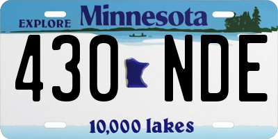 MN license plate 430NDE
