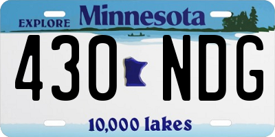MN license plate 430NDG