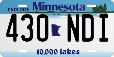 MN license plate 430NDI