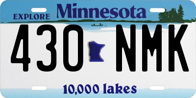 MN license plate 430NMK