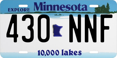 MN license plate 430NNF
