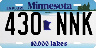 MN license plate 430NNK