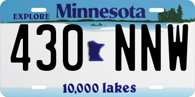 MN license plate 430NNW