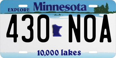 MN license plate 430NOA