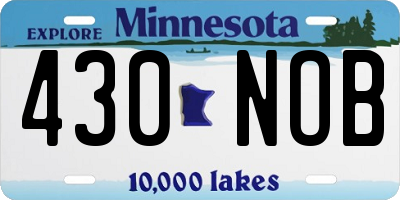 MN license plate 430NOB