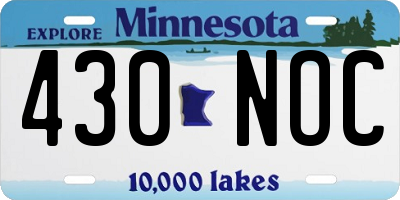 MN license plate 430NOC