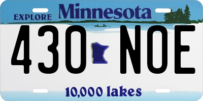 MN license plate 430NOE