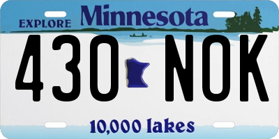 MN license plate 430NOK
