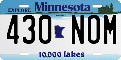 MN license plate 430NOM