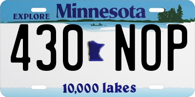 MN license plate 430NOP