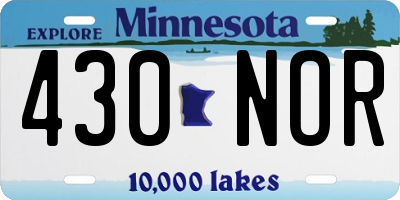 MN license plate 430NOR