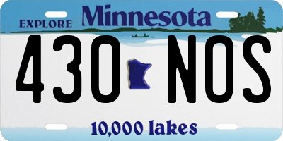 MN license plate 430NOS