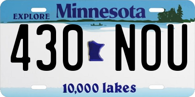 MN license plate 430NOU