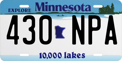 MN license plate 430NPA