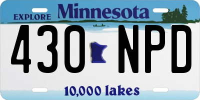 MN license plate 430NPD