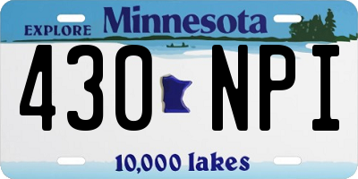 MN license plate 430NPI