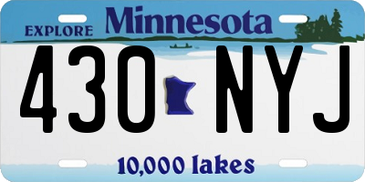 MN license plate 430NYJ