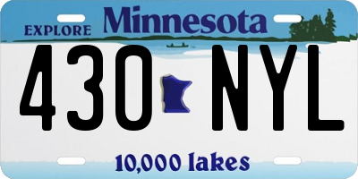 MN license plate 430NYL