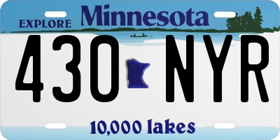 MN license plate 430NYR