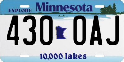 MN license plate 430OAJ