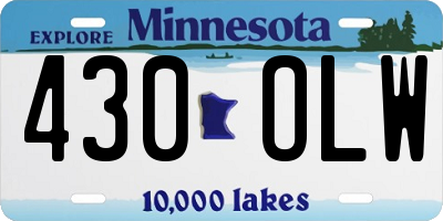 MN license plate 430OLW