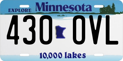 MN license plate 430OVL
