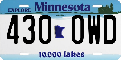 MN license plate 430OWD