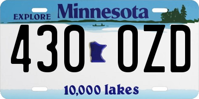 MN license plate 430OZD