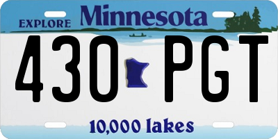 MN license plate 430PGT