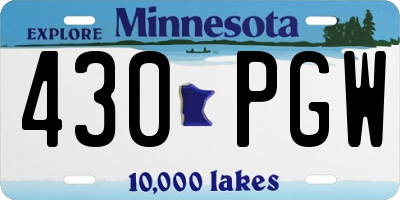 MN license plate 430PGW