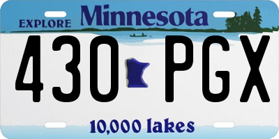 MN license plate 430PGX