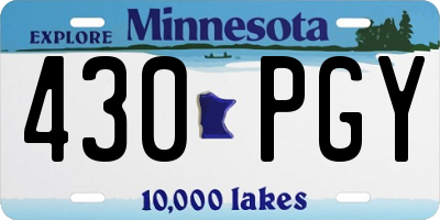 MN license plate 430PGY