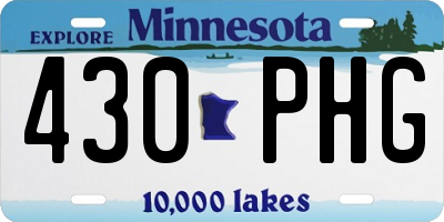MN license plate 430PHG